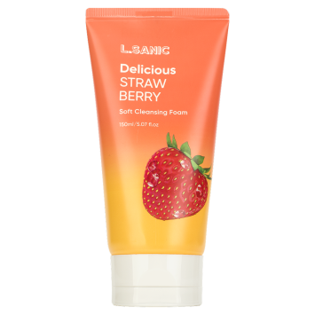 Очищающая пенка для умывания с экстрактом клубники, 150 мл Delicious Strawberry Soft Cleansing Foam L.Sanic / Эль Саник