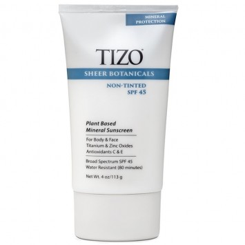 Солнцезащитный крем для лица и тела 113 гр Sheer Botanicals SPF 45 Non-Tinted TiZO / Тизо