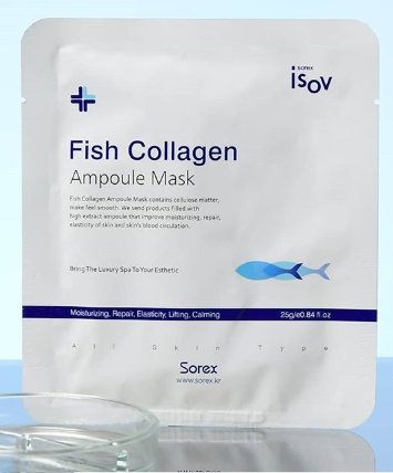 Маска тканевая с морским коллагеном 25 гр Fish Collagen Ampoule Mask / Isov Sorex