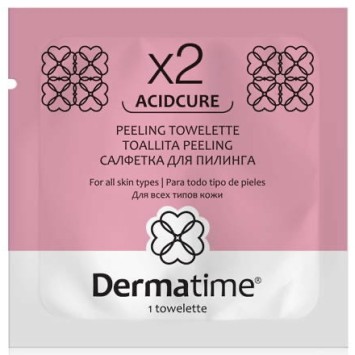 Набор салфеток для пилинга, 1 шт, 5 шт ACIDCURE X2 Peeling Towelette Dermatime / Дерматайм