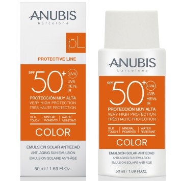 Антивозрастная солнцезащитная эмульсия с тоном СПФ 50+ 50 мл COLOR SPF50+ Anti-Aging Sun Emulsion / ANUBIS Barcelona