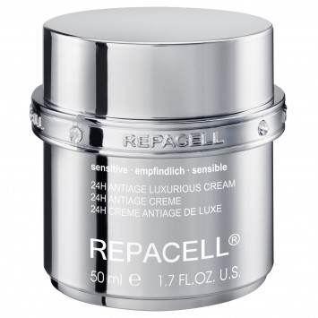 Крем-люкс для чувствительной кожи 50 мл REPACELL® 24H Antiage Luxurious Cream Sensitive KLAPP Cosmetics / КЛАПП Косметикс