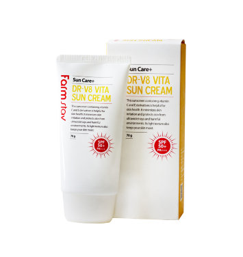 Витаминизированный солнцезащитный крем, 70 гр, DR-V8 Vita Sun Cream SPF 50/PA++ / Farmstay