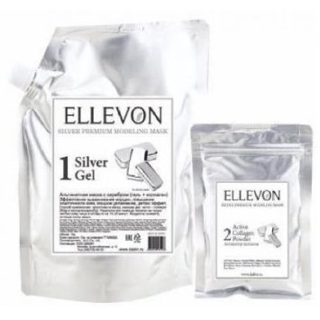 Альгинатная маска с серебром Премиум (гель1000 мл + коллаген 100 мл) Silver Premium Modeling Mask Ellevon / Эллевон