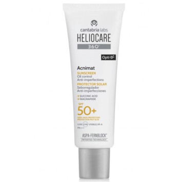 Себорегулирующий солнцезащитный крем для кожи, склонной к акне, 50 мл Heliocare 360º Acnimat Sunscreen SPF 50 Cantabria Labs / Кантабрия Лабс