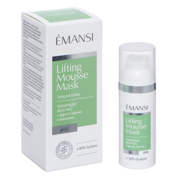 Тонизирующая маска-мусс лица с эффектом лифтинга и охлаждения для лица рН 5,5 50 мл + APh-System Emansi