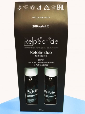 Спрей для восстановления и лечения волос с пептидами, Refolin duo Full course 200 мл / Repeptide