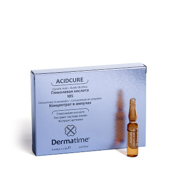 Гликолевая кислота 10% , 6 ампул по 2 мл ACIDCURE Glycolic Acid 10%  Dermatime / Дерматайм