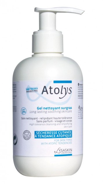 Атолис Гель (Atolys Gel) 200мл-очищающий и увлажняющий гель для мытья сухой и атопичной кожи лица и тела | Lysaskin