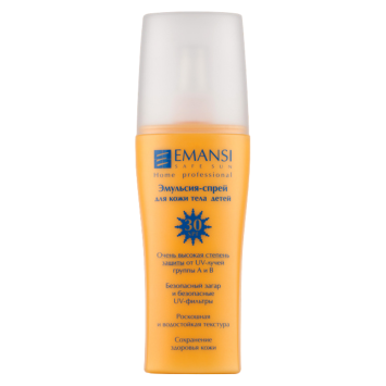 Эмульсия - спрей для кожи тела детей Защита от солнечных лучей А и В SPF 30 150 мл Emansi