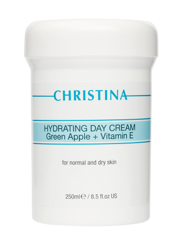 Увлажняющий дневной крем с витамином Е для нормальной и сухой кожи «Зеленое яблоко» 250 мл Hydrating Day Cream Green Apple + Vitamin E for normal and dry skin | Christina