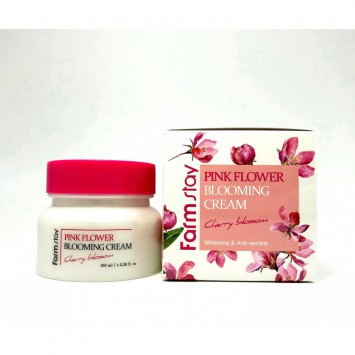 Крем для лица с экстрактом цветов вишни 100 мл Pink flower blooming cream cherry blossom / Farmstay