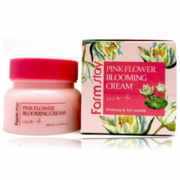 Крем для лица с экстрактом лотоса 100 мл Pink flower blooming cream pink lotus / Farmstay