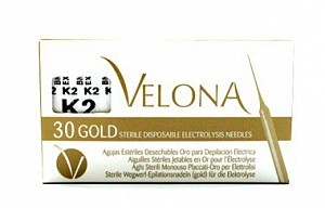 Иглы для электроэпиляции золотые K3 Velona, 30 шт. / Gezatone