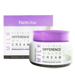 Крем для лица увлажняющий с экстрактом молока 100 гр Milk Visible Difference White Cream / FarmStay