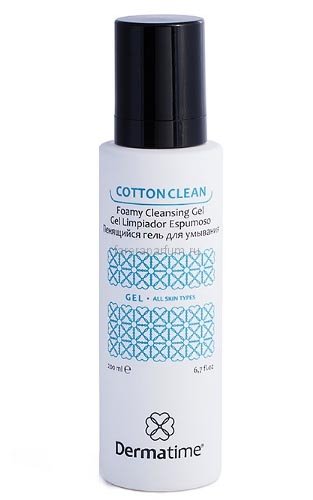 Пенящийся гель для умывания 200 мл COTTON CLEAN Foamy Cleansing Gel Dermatime / Дерматайм