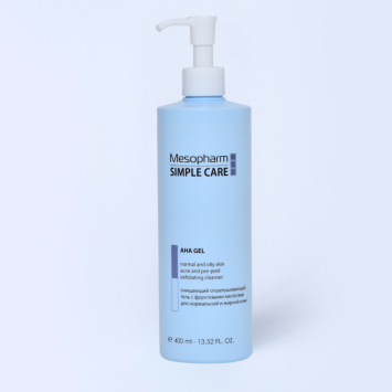 Очищающий отшелушивающий гель с фруктовыми кислотами 400 мл AHA GEL Simple Care Мезофарм / Mesopharm professional