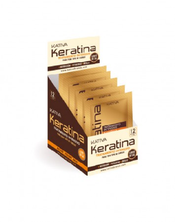 Маска для поврежденных и хрупких волос кератиновая интенсивно восстанавливающая KERATINA , 35 гр. / Kativa