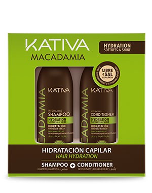 MACADAMIA Набор интенсивно увлажняющий кондиционер + шампунь для нормальных и поврежденных волос 2х100мл / Kativa