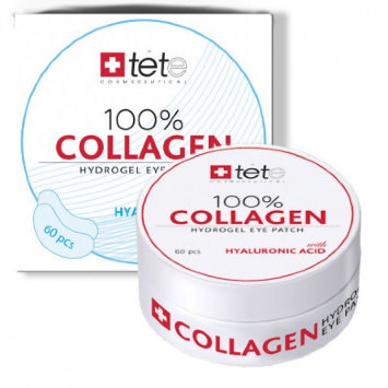 Гидроколлагеновые патчи для глаз с гиалуроновой кислотой 60 шт 100% Collagen Hydrogel  Eye Patch / TETe Cosmeceutical