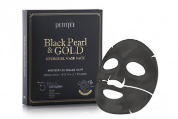 Маска гидрогелевая черный жемчуг и золото 10 гр BLACK PEARL & GOLD HYDROGEL MASK PACK SHEET / PETITFEE